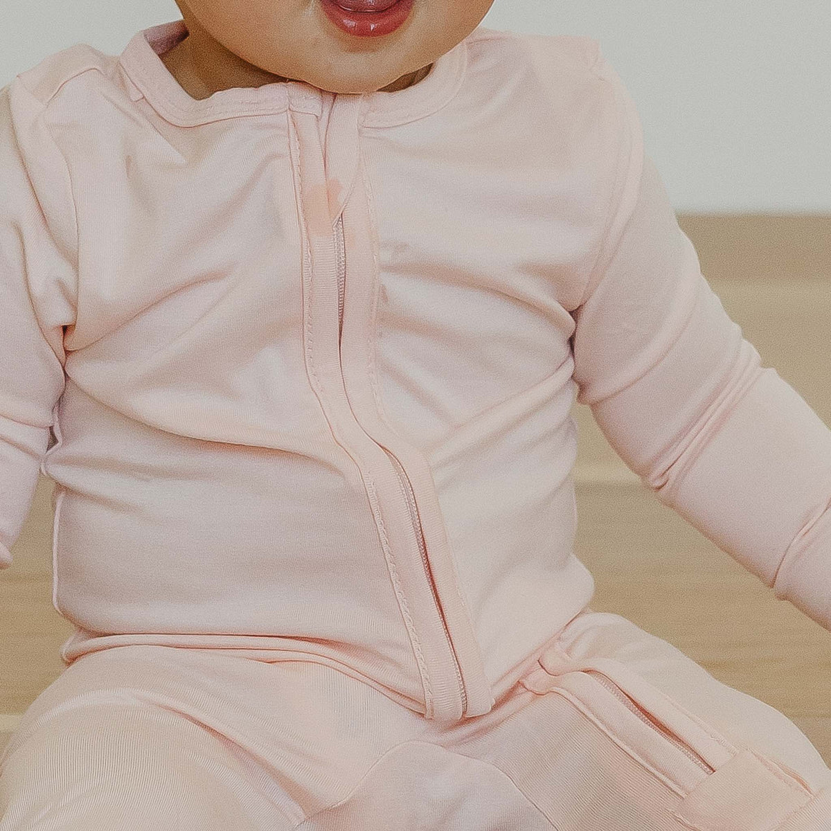 Zip-Up Footie Pajama - Blush