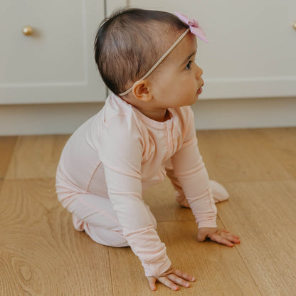 Zip-Up Footie Pajama - Blush