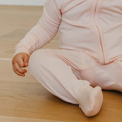 Zip-Up Footie Pajama - Blush