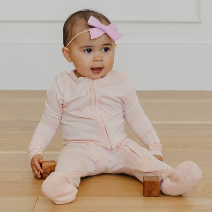 Zip-Up Footie Pajama - Blush