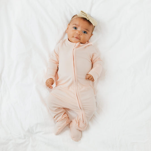 Zip-Up Footie Pajama - Blush