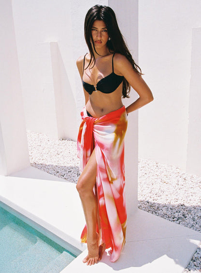 Illuminated Wrap Sarong Red Floral