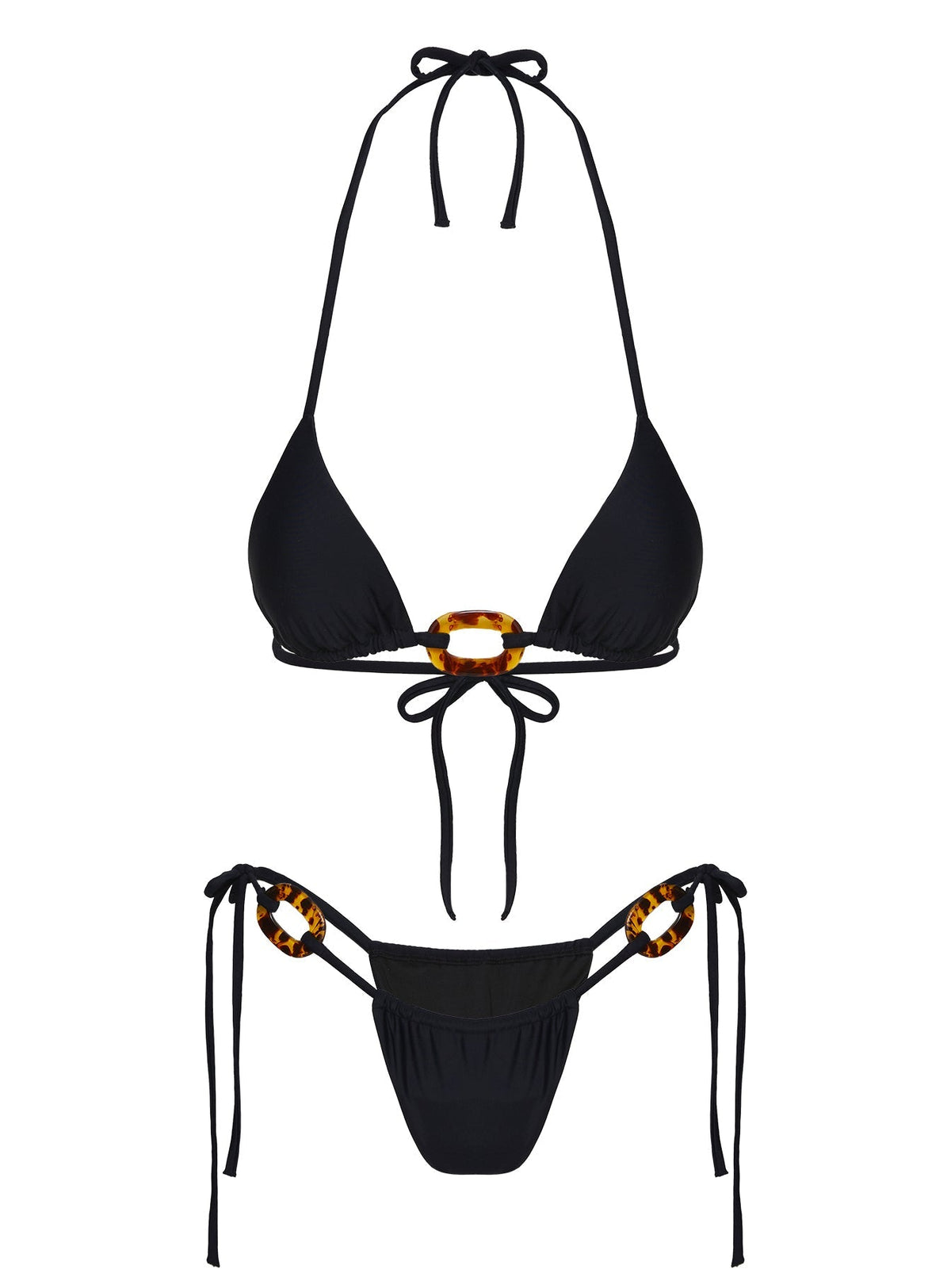 Jenner Tie Side Bikini Bottoms Black