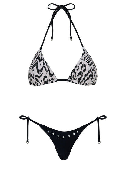 Jenner Triangle Bikini Top Mono Zebra