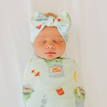 Knit Swaddle Blanket - Oscar the Grouch