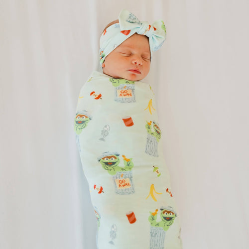 Knit Swaddle Blanket - Oscar the Grouch