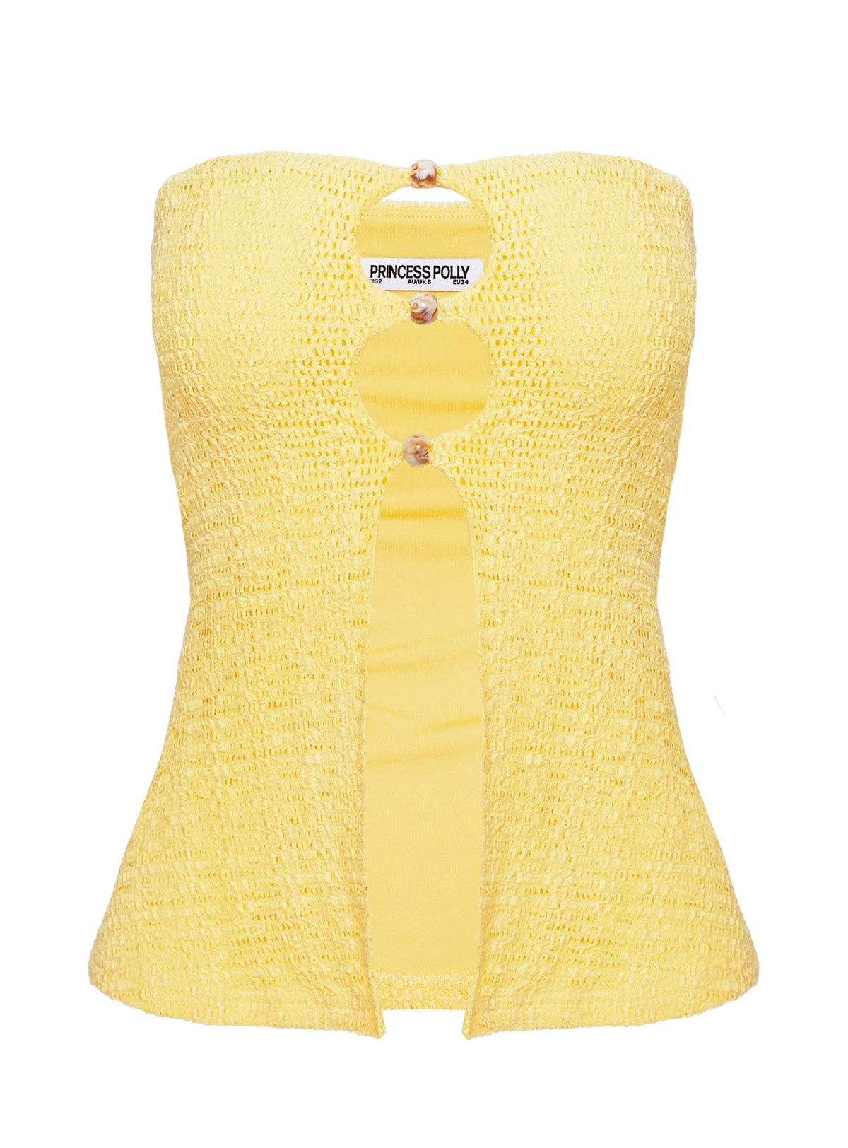 Lost Souls Strapless Cut Out Top Lemon