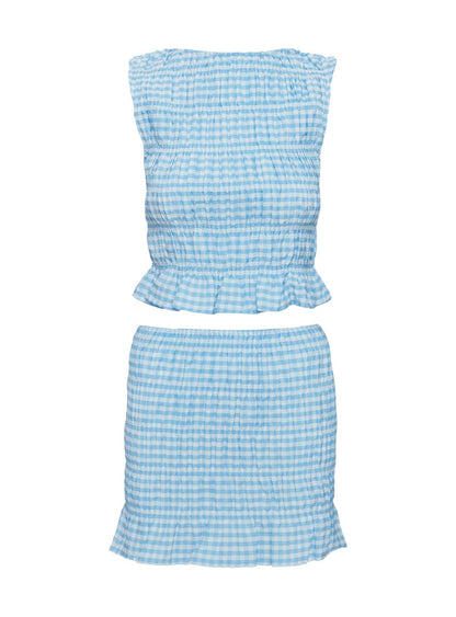 Miss You More Shirred Set Blue