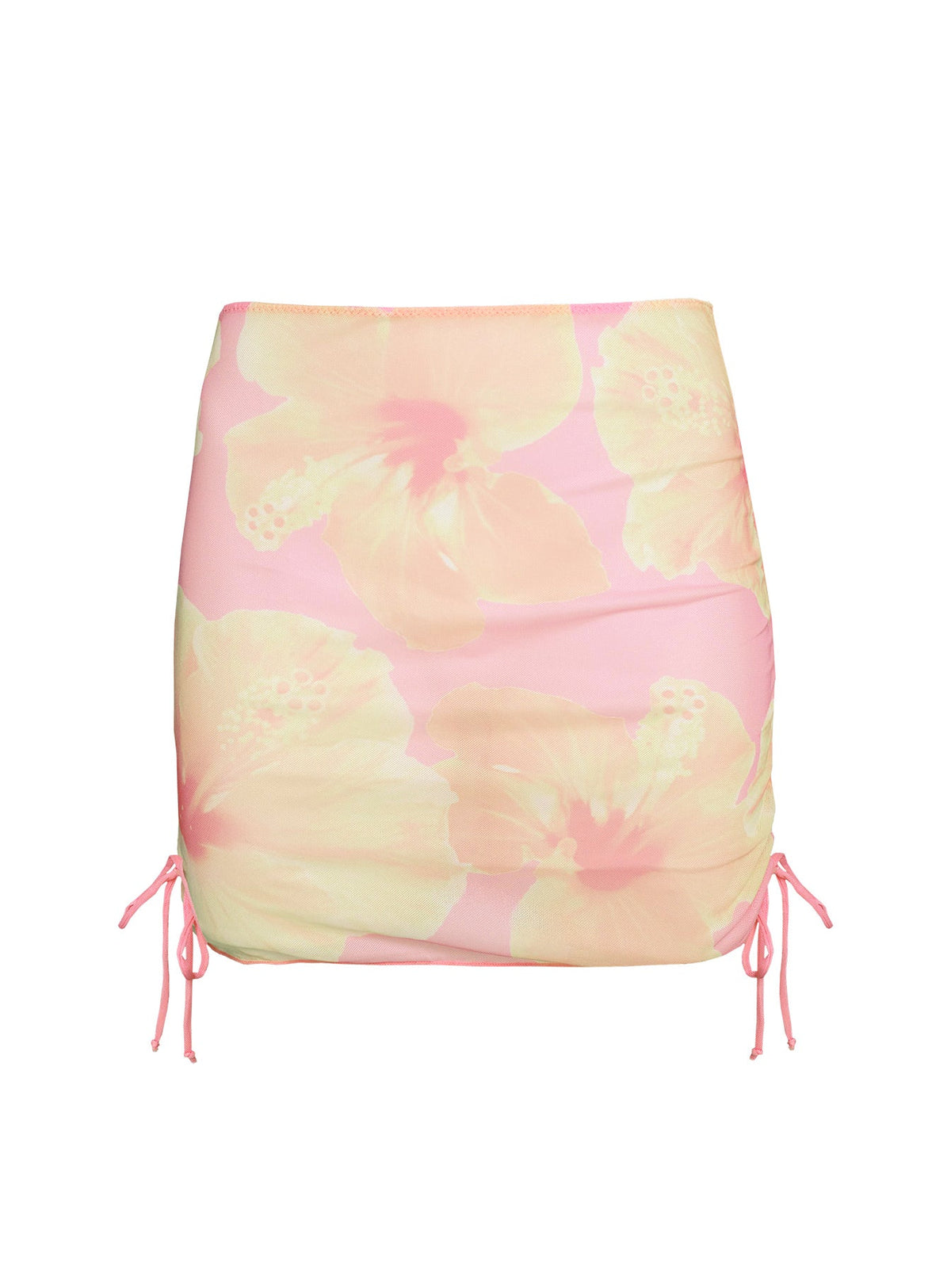 Marjie Ruched Sarong Pink / Yellow Floral