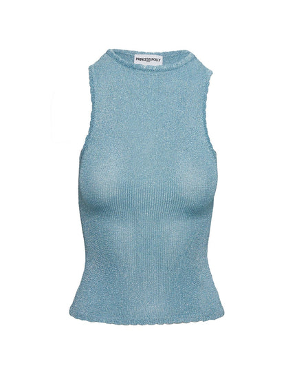 No Pretending Top Blue Glitter