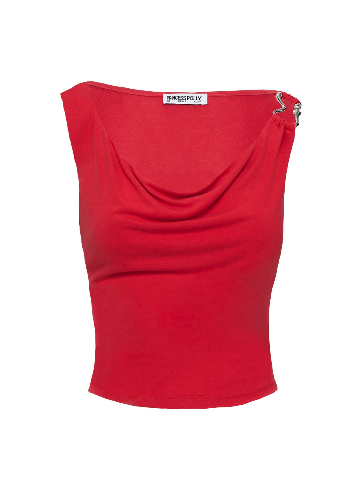 Quincey Cowl Neck Top Red