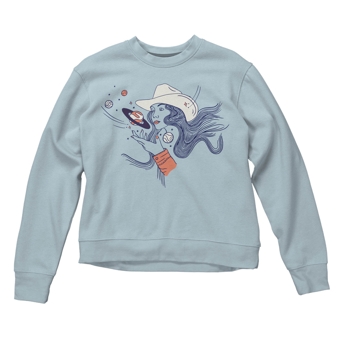 Cosmic Cowgirl Women's Sweatshirt - Sterling Blue