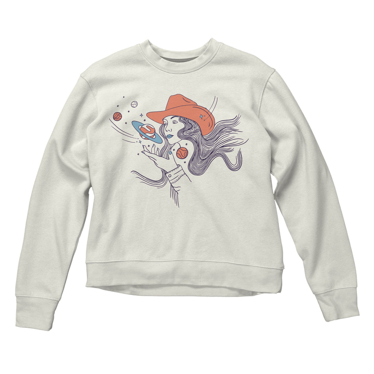 Cosmic Cowgirl Women's Sweatshirt - Vintage White