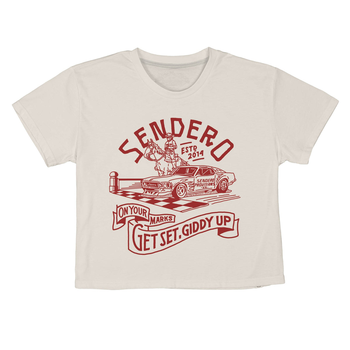 Giddy Up Boxy Tee - Vintage White