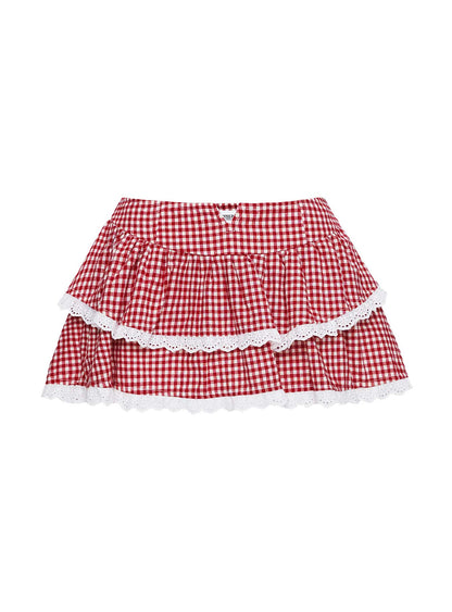 Sweet Surrender Skort Red Gingham