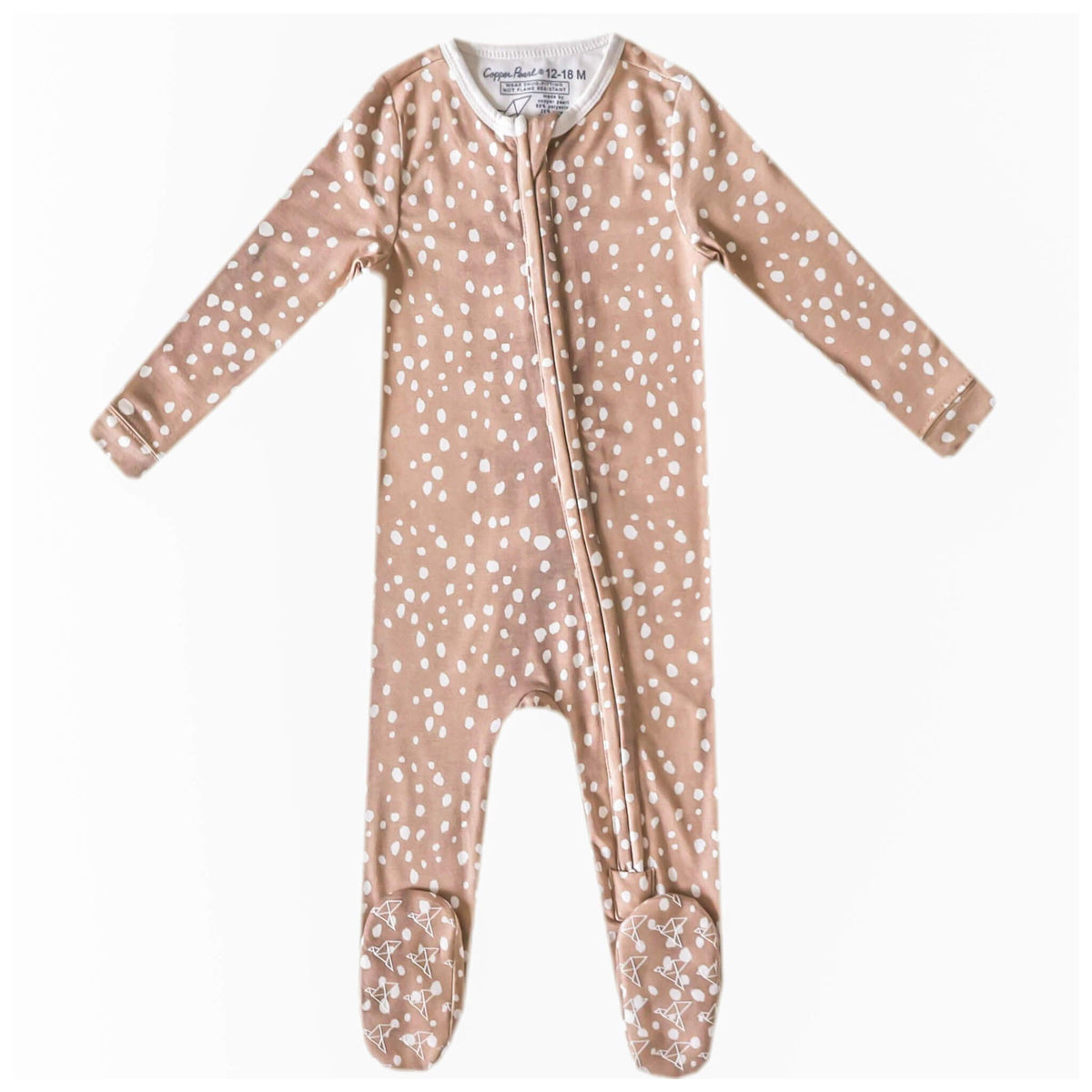 Zip-Up Footie Pajama - Fawn