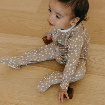 Zip-Up Footie Pajama - Fawn