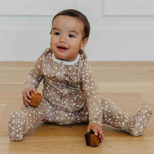 Zip-Up Footie Pajama - Fawn