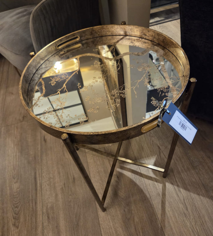 Antique gold and mirror top side table. Super Value item-Renaissance Design Studio