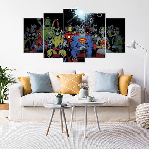 Avengers Super Heroes DC Comics Wall Art Frame Canvas Printing Decor