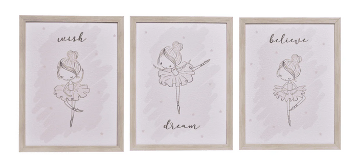 Ballerina - Set Of 3 Fabulous For Kids Bedroom-Renaissance Design Studio