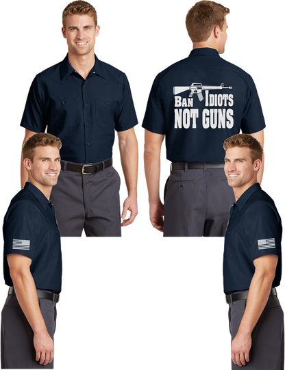 Ban Idiots Reflective Mechanic Shirt