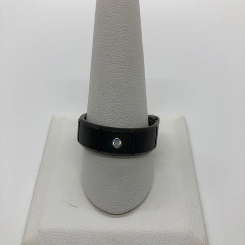 Black Titanium Ring with a CZ