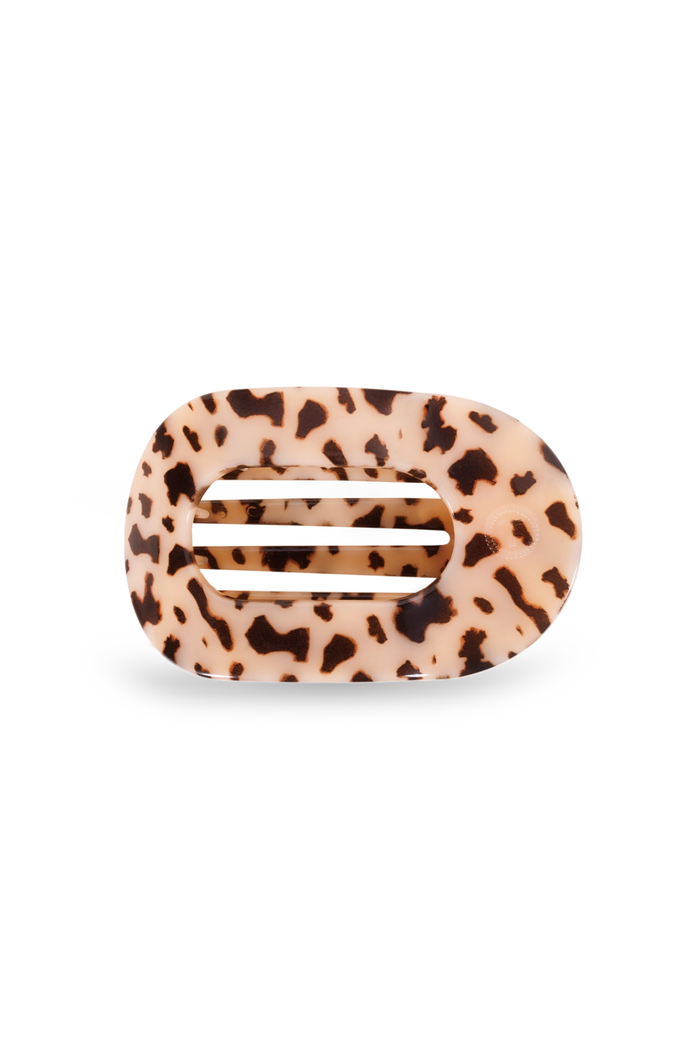 Blonde Tortoise Round Flat Hair Clip, Medium