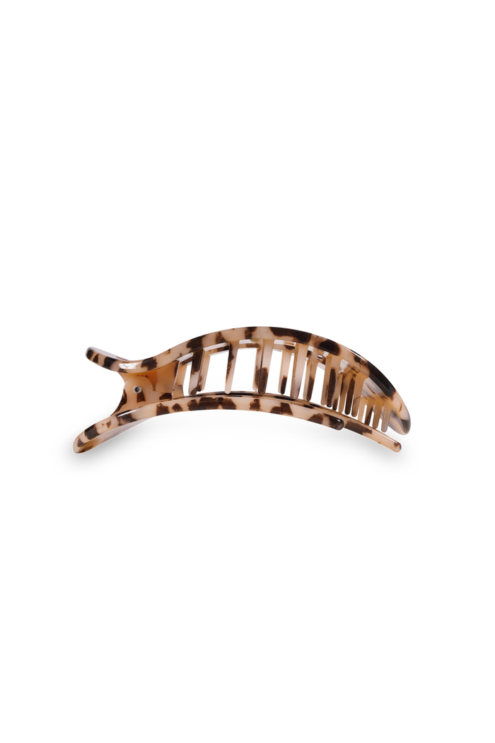 Blonde Tortoise Round Flat Hair Clip, Medium