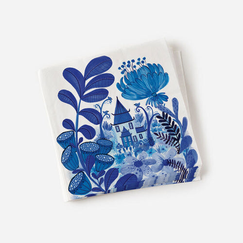 Blue and White Paper Napkins