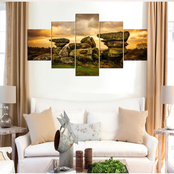 Brimham Rocks Nature Scenery Wall Art Frame Canvas Printing Decor - BlueArtDecor