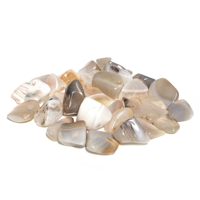 Bulk Tumbled Stone - Large - White Agate from Madagascar
