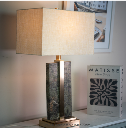 Cora large Marble Table Lamp complete With Shade .-Renaissance Design Studio