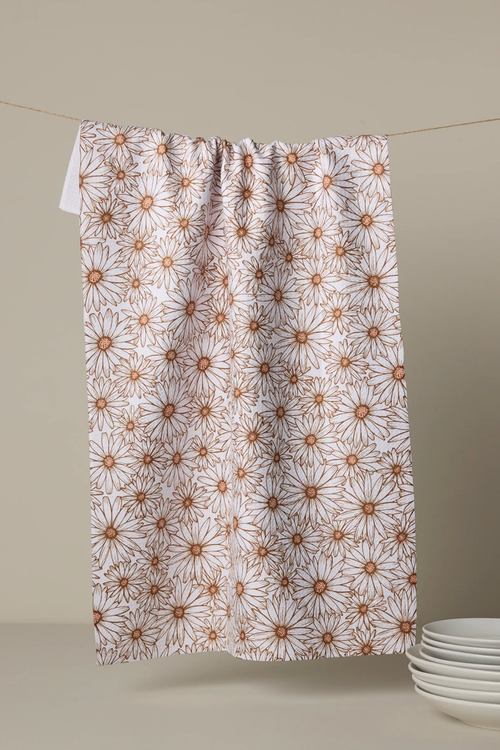 Daisy Trail Geometry Tea Towel