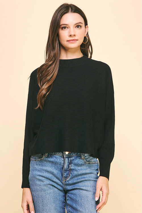 Dolman Sleeve Sweater, Black