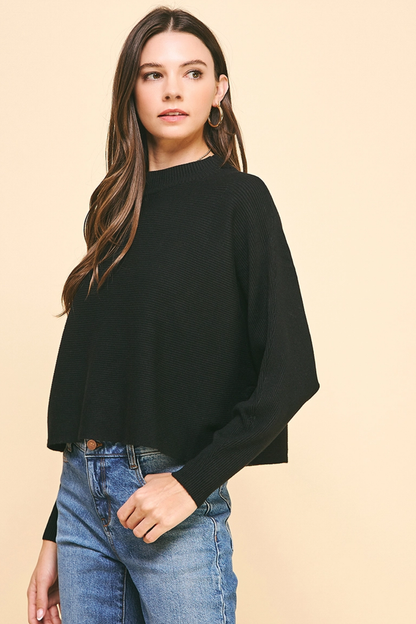 Dolman Sleeve Sweater, Black