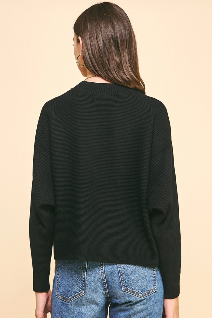 Dolman Sleeve Sweater, Black
