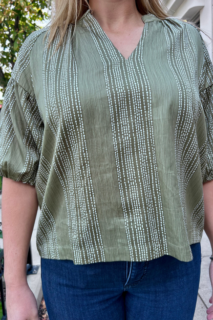 Dot Pattern Flowy Top