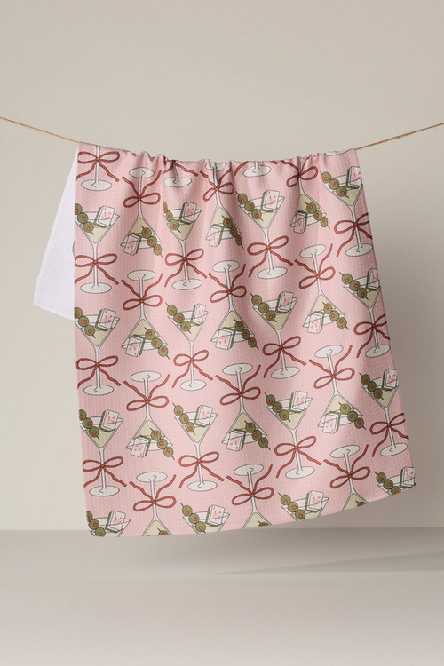 Flower Tinis Geometry Tea Towel
