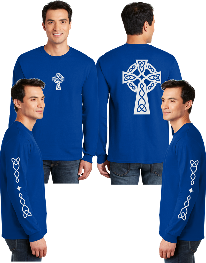 Gaelic Cross Reflective Long Sleeve - 100% Cotton