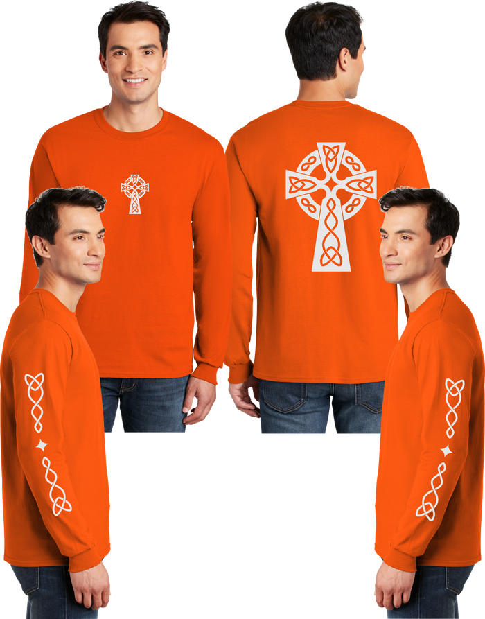 Gaelic Cross Reflective Long Sleeve - 100% Cotton