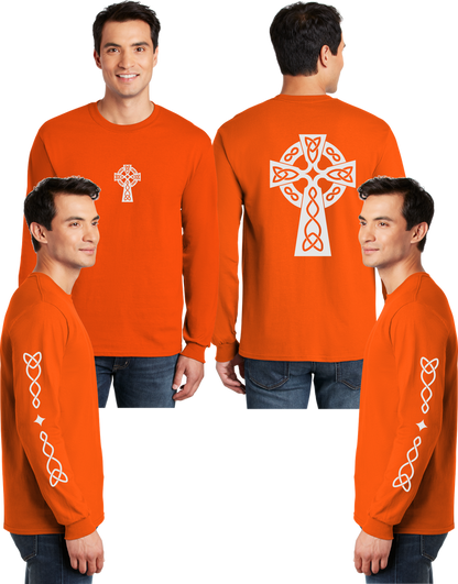 Gaelic Cross Reflective Long Sleeve - 100% Cotton