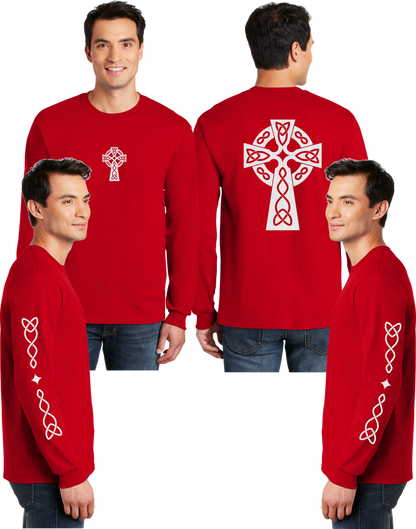 Gaelic Cross Reflective Long Sleeve - 100% Cotton