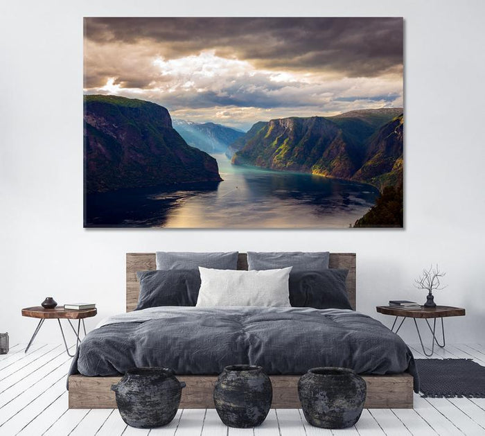 Geiranger Fjord Norway Wall Art Decor Frame Canvas Printing-1Panel