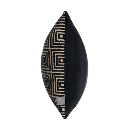 Geo Mosaic Cushion feather filled in Black and gold-Renaissance Design Studio