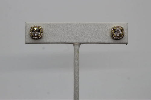 Gold Plated Cubic Zirconia Stud Earrings