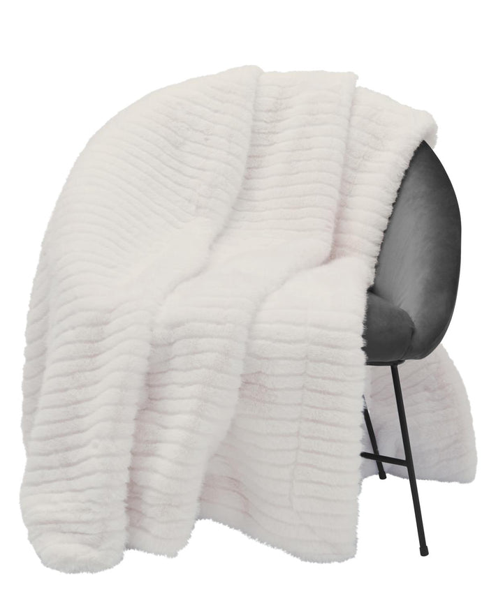 Grace faux fur throw Ivory or Black 140 x 220 cm-Renaissance Design Studio