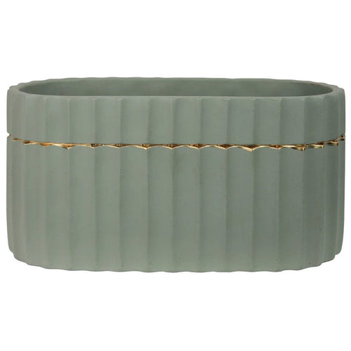Green Cement Flower Pot
