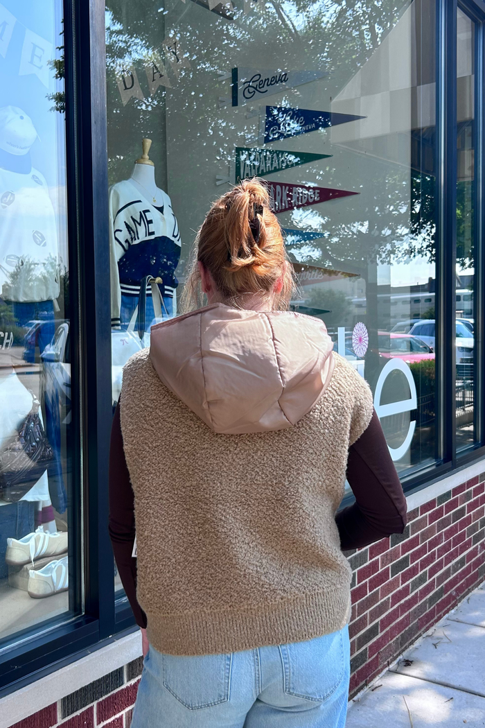 Hooded Boucle Vest