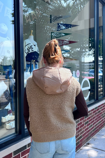 Hooded Boucle Vest